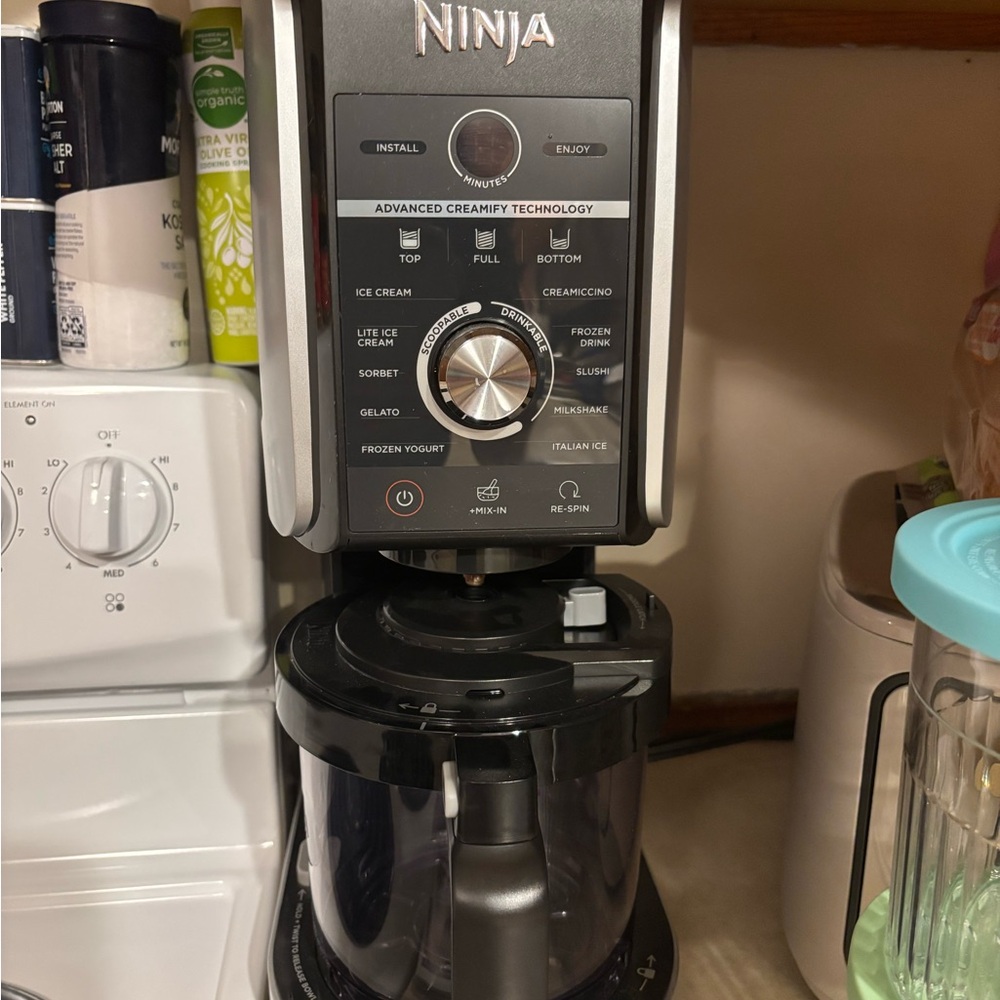 Ninja Black and Silver Frozen Treat Maker Control Panel